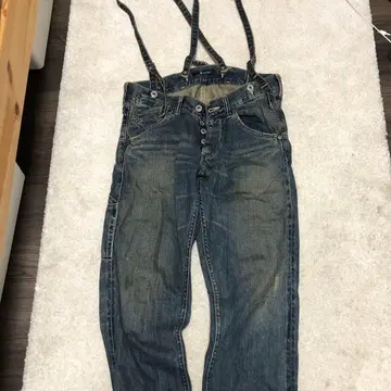 젬블 살로펫 서스펜더 포함 다크 블루 데님 여성용 S