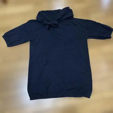 블랙 반팔 스웨터 모스키노 풍성한 터틀넥