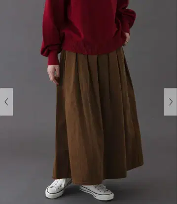 코듀로이 스커트 브라운