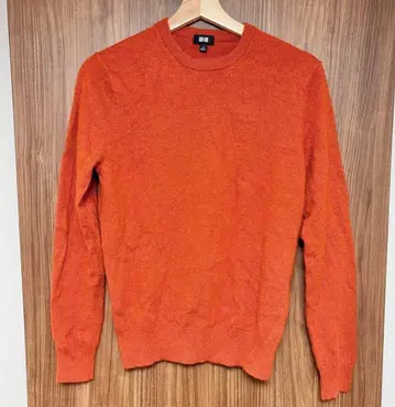 UNIQLO 유니클로 캐시미어 100% 스웨터 니트 오렌지 M 남성용