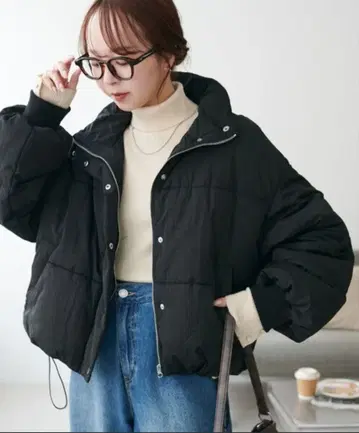 Discoat 디스코트 기능 충전솜 숏 블루종 블랙 M 사이즈