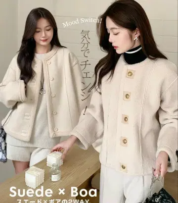 [ 택 포함 새상품 ] dark angel 다크 엔젤 리버서블 보아 자켓