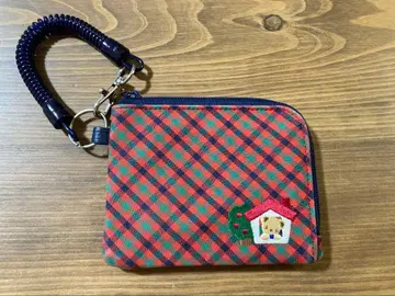 파밀리아 체크 무늬 패스 케이스 교통카드 지갑