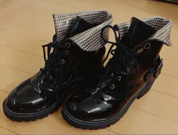 axes femme 체크 무늬 레인부츠 블랙 M 새상품급