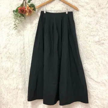 플라스테 타프타 볼륨 플레어 스커트 [ M ] 허리밴딩 블랙