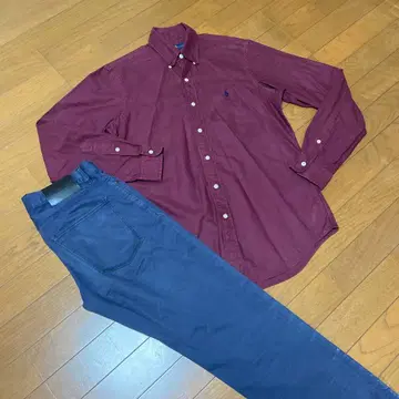 새상품급 랄프 로렌 클래식 긴팔 셔츠와 블랙 라벨 팬츠 73