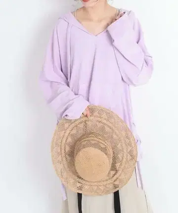 wai ships 노지리 미호 사이드 뜨개질 오버 사이즈 파일 후드티