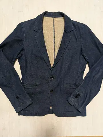 쉽스 제트 블루 데님풍 테일러드 자켓 다크 블루