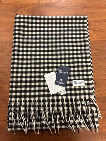 존스턴스 Johnstons 캐시미어 깅엄 체크 대형 스톨