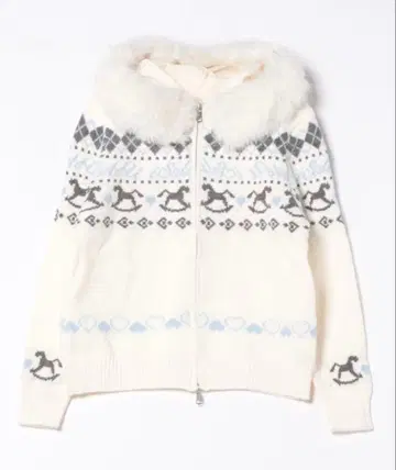 니트 겨울 의류 화이트 퍼