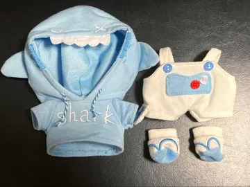 상어 후드티 봉제인형 의류 15cm