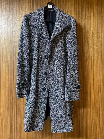 HIGH STREET 롱 코트 블랙 화이트 패턴 남성용 하이스트릿