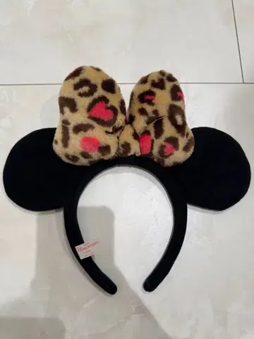 디즈니 머리띠 레오파드 무늬 핑크 레오파드 미니
