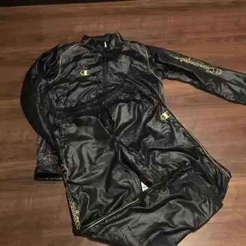Champion 나일론 자켓 블랙 셋업