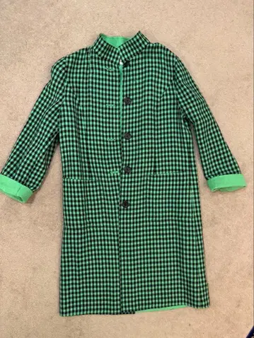 jim ashida 그린과 블랙 체크 코트