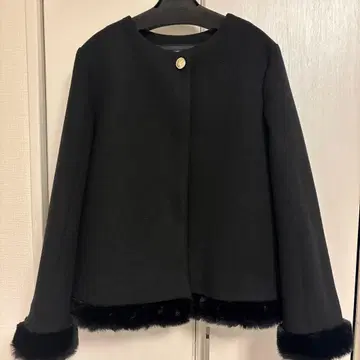 Couture Brooch 노카라 자켓 블랙