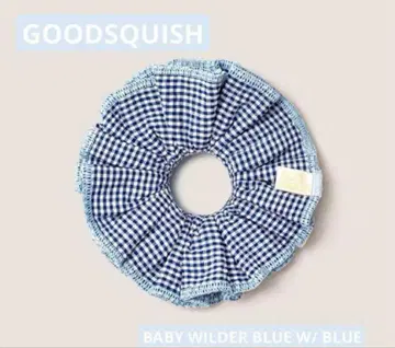 [ GOOD SQUISH ] 굿 스퀴시 스크런치 깅엄 체크 블루