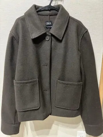ZARA 다크 브라운 울 코트