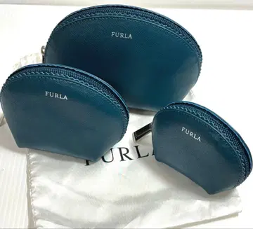 [ 미사용 ] FURLA 파우치 돔형 가죽 3점 세트