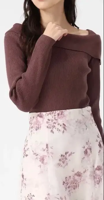 2025 가을/겨울 신상 아지메 디자인 라메 리브 니트 브라운