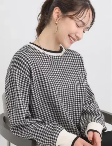 슈라루 하운드투스 체크 무늬 니트 스웨터 미사용 새상품 택 포함