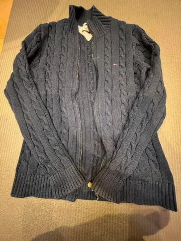 [ 중고품 ] HILFIGER DENIM 케이블 짜임 스웨터 L 네이비