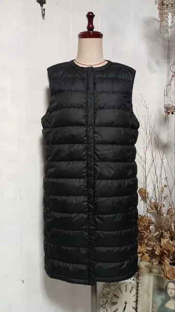 다운 롱 베스트 [ 경량 ] 크로스 테크 스포츠 블랙 LL