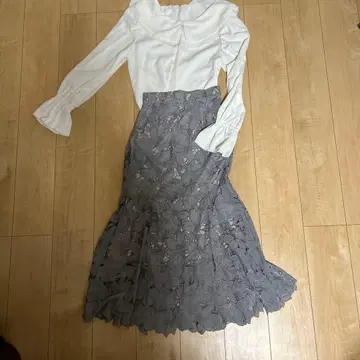 블라우스 롱 스커트 세트