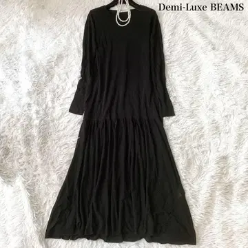 Demi-Luxe BEAMS 절개 시어 니트 롱 원피스 36