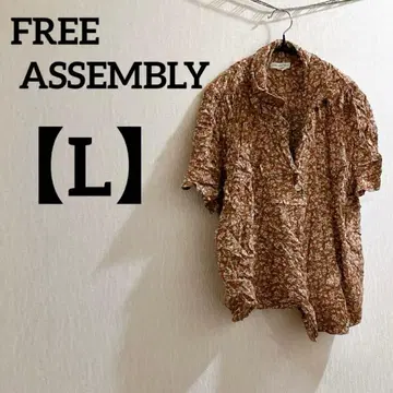 FREE ASSEMBLY [ L ] 꽃무늬 반팔 셔츠 브라운 봄/여름