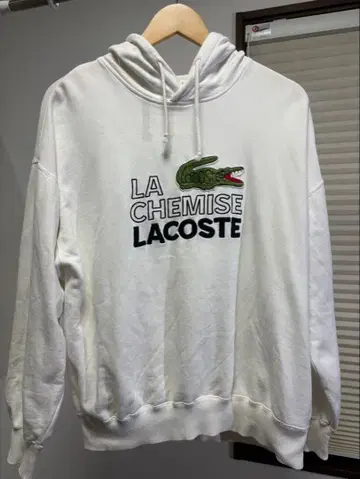 LACOSTE 화이트 후드티 사이즈 4