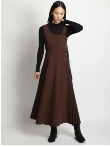 새상품급 FRAY I.D 플리츠 콤비 원피스