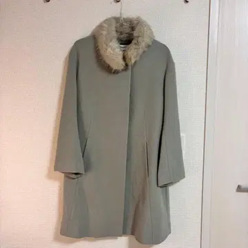 SNIDEL 퍼 포함 민트 그레이 롱 코트