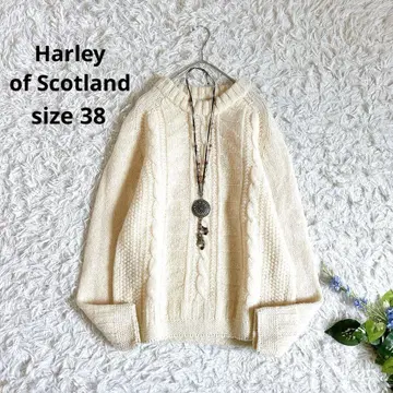 새상품급 할리 오브 스코틀랜드 울 니트 케이블 스웨터 아이보리