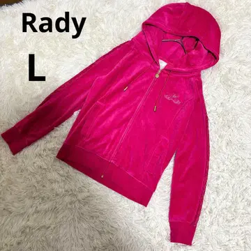 Rady 벨로아 지퍼 후드티 핑크 L 레이스 절개