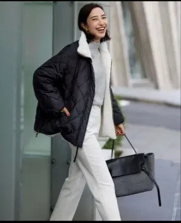 unfilo taion 리버서블 보아 다운 퀼팅 S