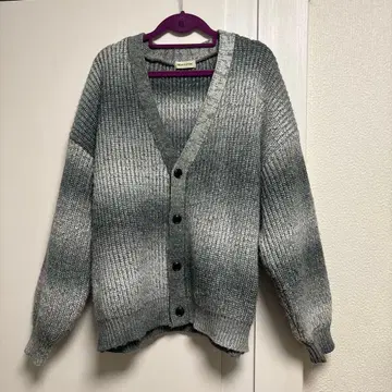 kj 착 그레이 V넥 니트 가디건