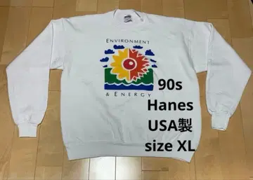 90s Hanes 헤인즈 프린트 맨투맨 XL USA제 화이트