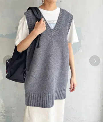 Spick & Span 로게이지 2WAY 니트 베스트 그레이