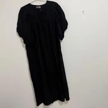 바브 벌룬 슬리브 프론트 리본 원피스