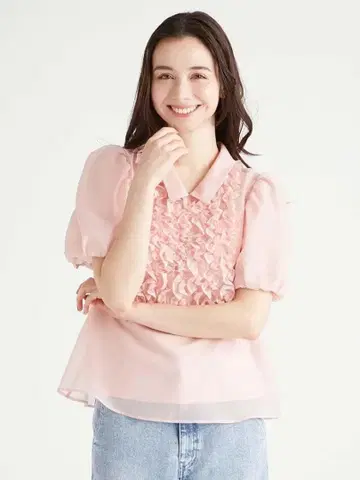셀포드 프릴 개더 블라우스 36 사이즈