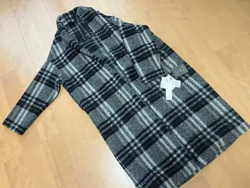 FENNEL 그레이 계열 체크 롱 코트 M