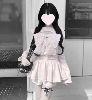 OLIVE des OLIVE miko 리본 뷔스티에 세트 핑크