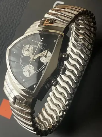 [ 깨끗한 ] 해밀턴 손목시계 벤츄라 크로노 정품 플렉스 벨트