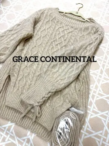 새상품급 그레이스 콘티넨탈 포근한 모헤어 케이블 니트 아란 무늬
