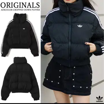 adidas Adicolor Cropped Down Puffer 블랙