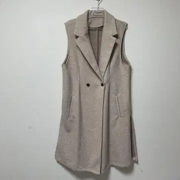 베이지 더블 브레스트 롱베스트 시마무라 미사용 새상품 L