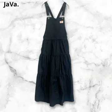 자바 블랙 티어드 살로펫 스커트 올인원 M 코튼 혼방