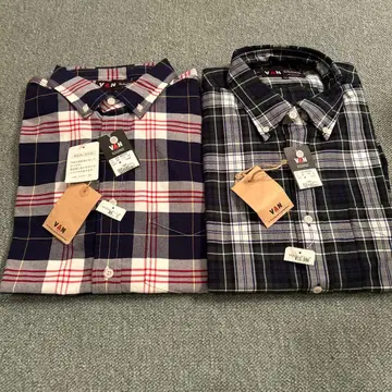 VAN 체크 무늬 셔츠 LL 사이즈 2장 세트