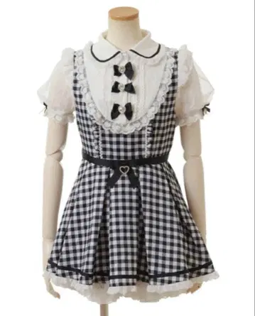 LIZLISA 3개 리본 깅엄 요크 셋업